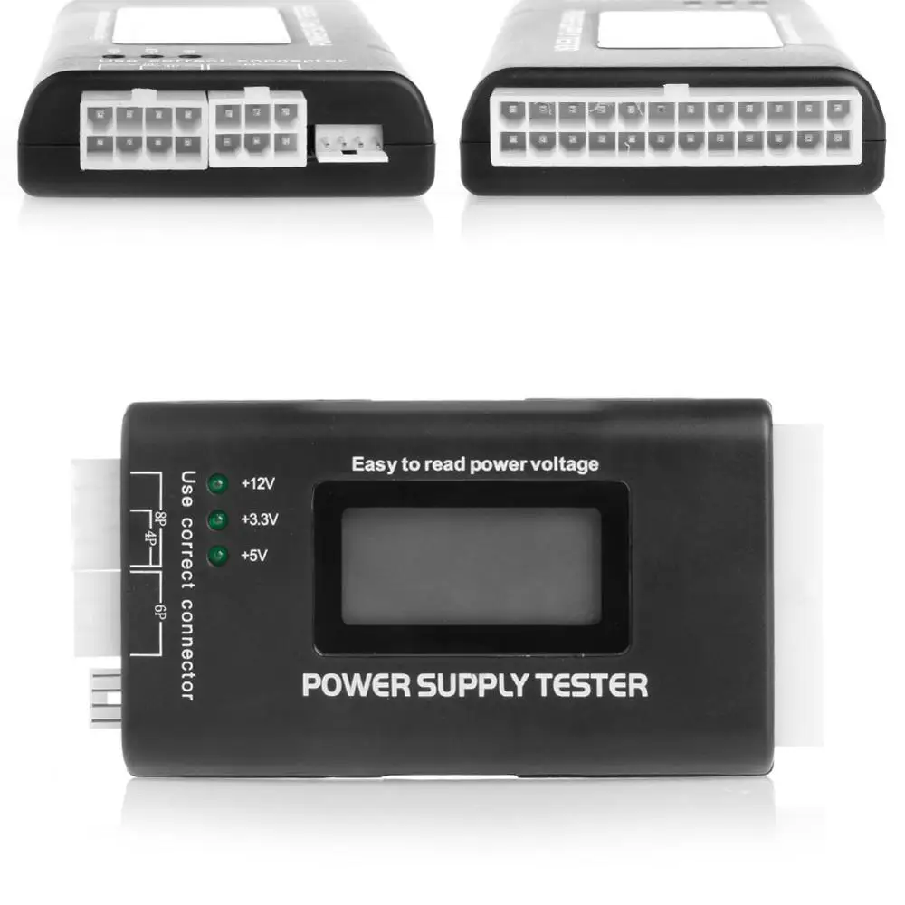 High Quality Digital LCD Power Supply Tester Multifunction Computer 20 24 Pin Sata LCD PSU HD ATX BTX Voltage Test Source