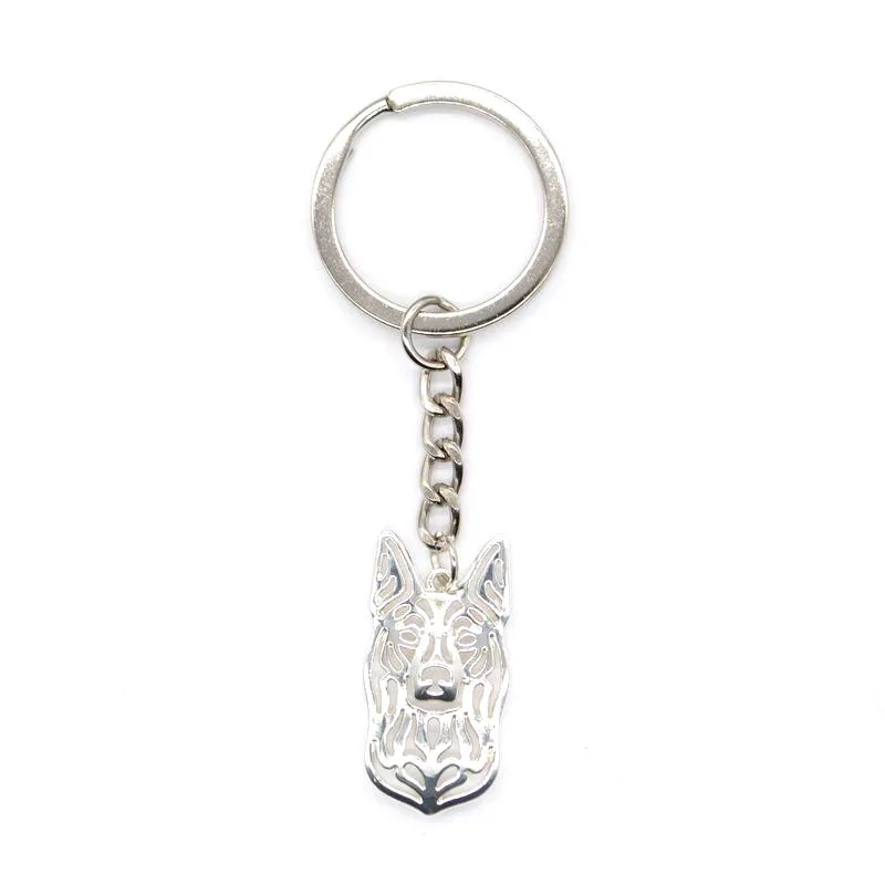 Female Alloy Australian Kelpie Dog Shaped Key Chains