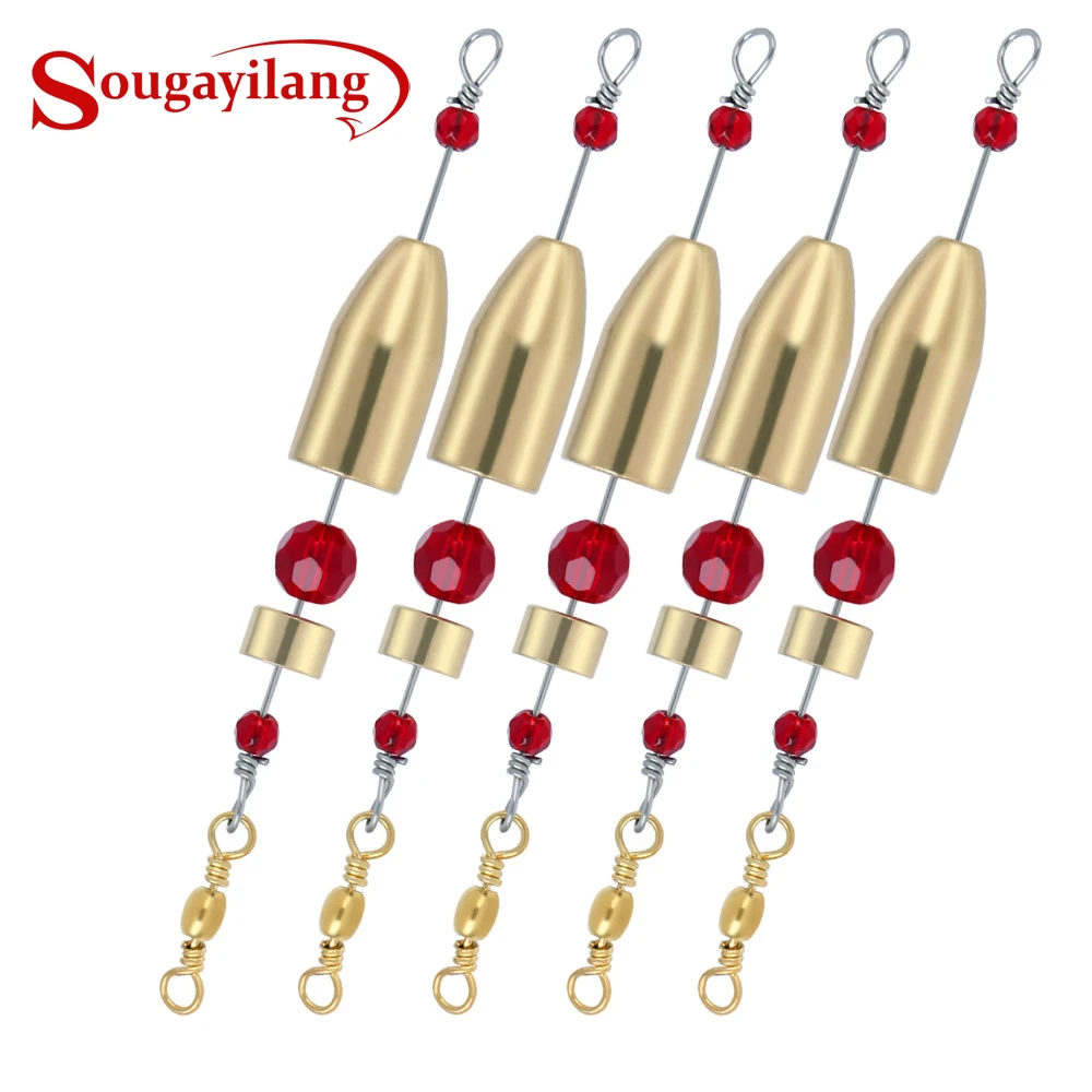 Sougayilang-جهاز صيد من النحاس الأصفر مع موصل حلقة دوارة ، معدات الصيد ، الأدوات #1