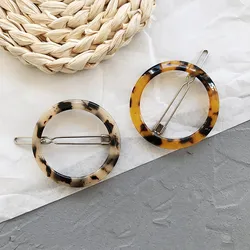 Simple style versatile hair clips Vintage leopard amber geometric bow bangs clip side clip Korean hair accessories