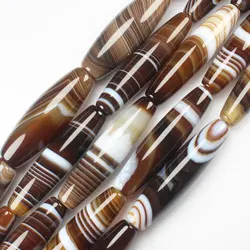 Oliva rice 6x12mm 15x45mm Botswana Agates Persia Sardonyx onyx Coffe stripe Natural stone Oval DIY Loose Beads 15