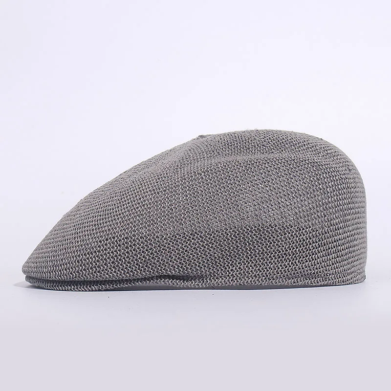 Berets Spring Summer Men Women Cap Newsboy Ivy Flat Cap Breathable Mesh Cap for Men Women Solid Plain Paper Beret Cap