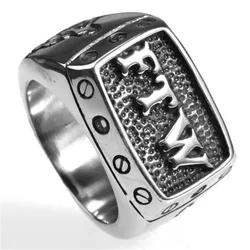 FTW letters Men's stainless steel ring, punk domineering titanium steel ring FTW letters