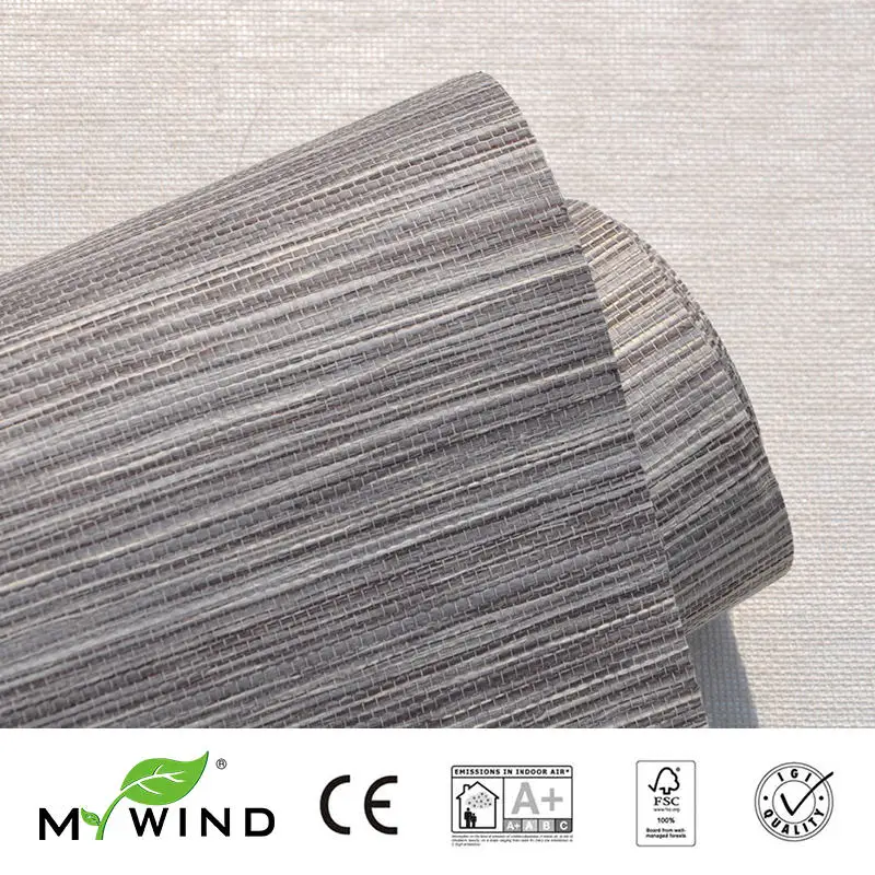 2019 MY WIND Retro Grasscloth Wallpapers 3D Paper Weave Design Wallpaper In Roll Luxury Natural Material papier wandbekleding