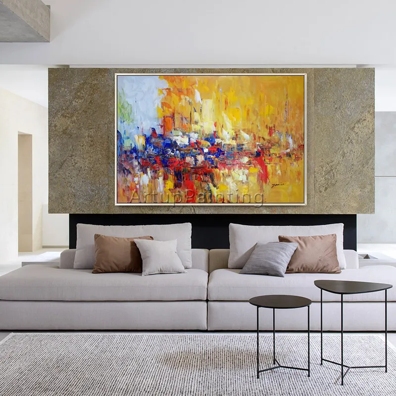 Canvas acrylic painting abstract landscape Palette Knife painting Wall art Picture for living room home decor cuadro decoration8