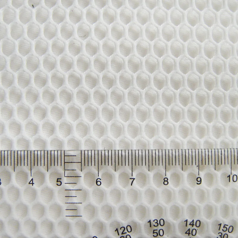 French Honeycomb Mesh Fabric for Sewing Cloth, Black Hexagon, High Quality, White Net, Knitted T-Show Apparel, Classic, 1 Yard