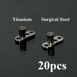 20pcs G23 Solid Titanium & Surgical Steel Dermal Anchor Base Micro Dermal Anchor Tops Surface Barbell Piercings Body Jewelry