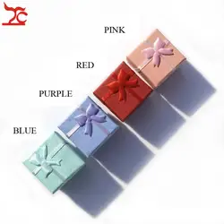 Wholesale 48pcs/lot Fashion Jewelry Box, Multi colors Rings Box, Jewelry Gift Packaging Earrings Holder Case 4*4*3CM