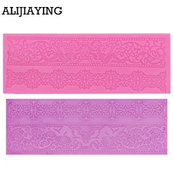 M0361 Lace flower pattern/border Silicone Mold Cake Decorating Tools Baking Tools For Fondant Cakes Wedding Tools