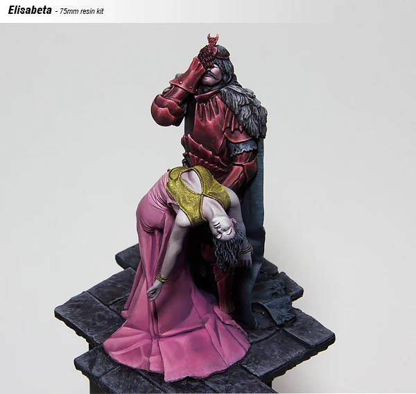 Unpainted Kit 1/24 75mm Elisabeta, the birth of Dracula  soldier   Resin Figure miniature garage kit