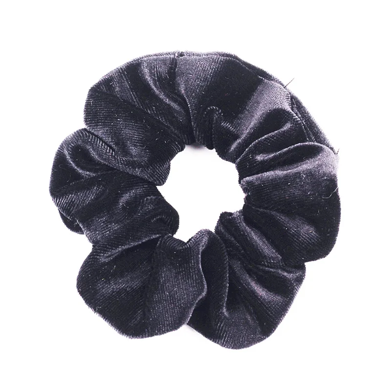 Yeni Moda altın kadife Kadın Saf renk vahşi kalın bağırsak Elastik Saç Spor Dans Scrunchie Kızlar saç aksesuarları