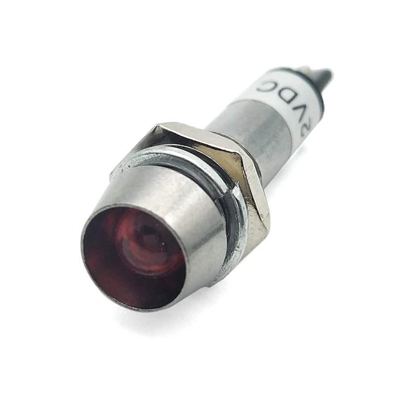 5 Stks DC12V 8mm Mount Gat Rode Bulb Mini Power Signaal Indicator Pilot Light Lamp XD8-1