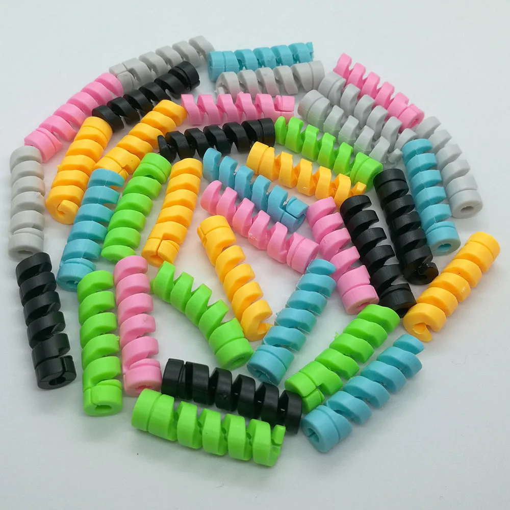 30pcs Spiral Cable protector Data Line Silicone Bobbin winder Protective For iphone Samsung Android USB Charging earphone Case