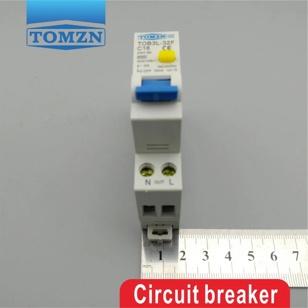 TOB3L-32F 18MM RCBO 16A 1P+N 6KA Residual current Circuit breaker with over current and Leakage protection