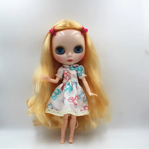 Blygirl Blyth doll Golden wave curls doll NO.31BL74 joints body 19 joints normal skin The hand can be rotated