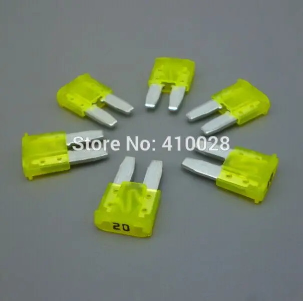 shhworldsea 100pcs 8mm 20A  auto Mini Blade Fuse  Car fuse