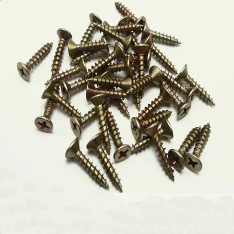 

10pcs M5 Fiberboard nail Zinc-plated countersunk head tapping screws Flat Phillips self attack Wood screw drywall nails