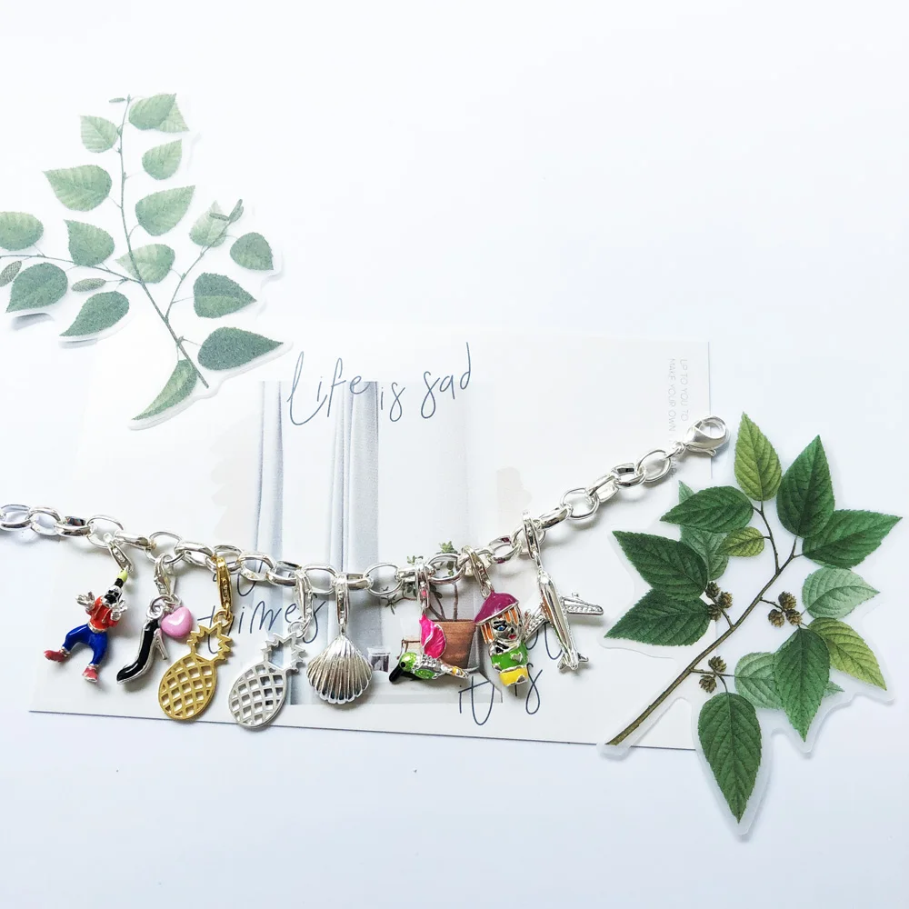 Airliner Airplane Hummingbird Shell Pineapple High Heels Charm Pendant, 2019 Fashion New Jewelry Trendy 925 Sterling Silver Gift