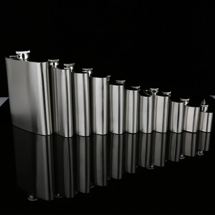 High Quality Stainless Steel Hip Flask Flagon Portable Wine Whisky Pot Bottle Drinkware for Drinker Hip Flask 11 Size for Choose