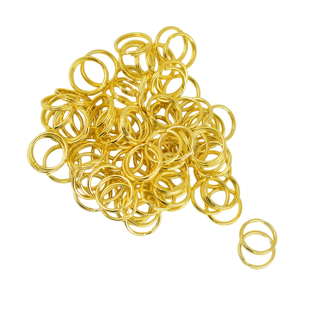 100 Pieces Wholesale Split Key Rings Loop Connectors DIY Making Findings Crafts Gold Silver Color Tone