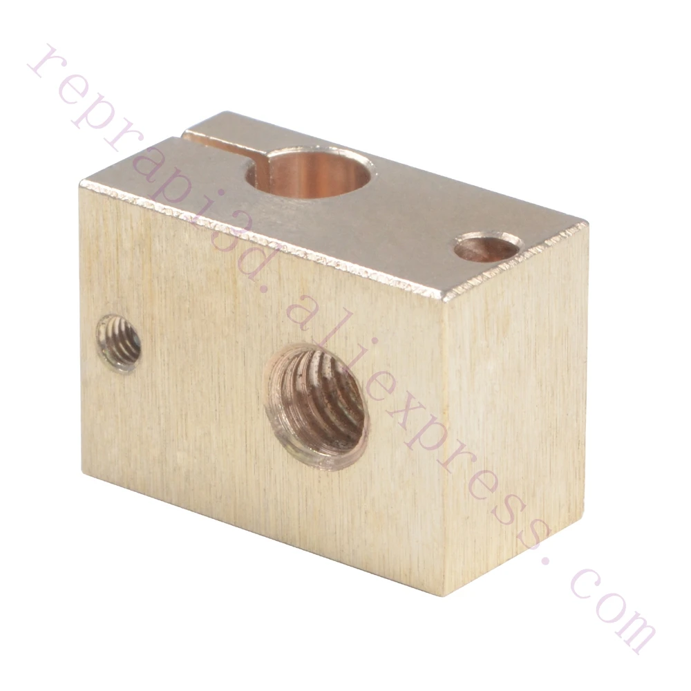 3pcs High Temperature V6 Copper Heater Block for Hotend PT100 / K-type Thermocouple / thermistor Extruder 3D Printer use