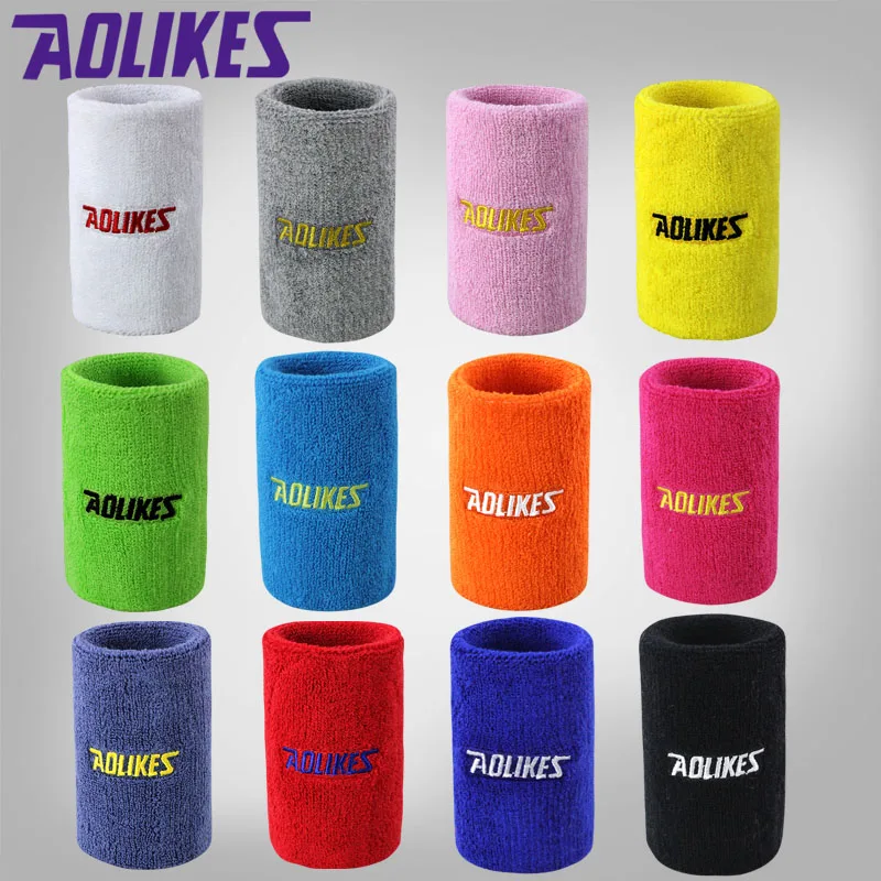 AOLIKES 1PCS Tennis Headband Outdoor Sports Cotton Absorb Sweat Tennis Wrist Wipe Perspiration Sweat Towel Sport Wrist 12 Colors