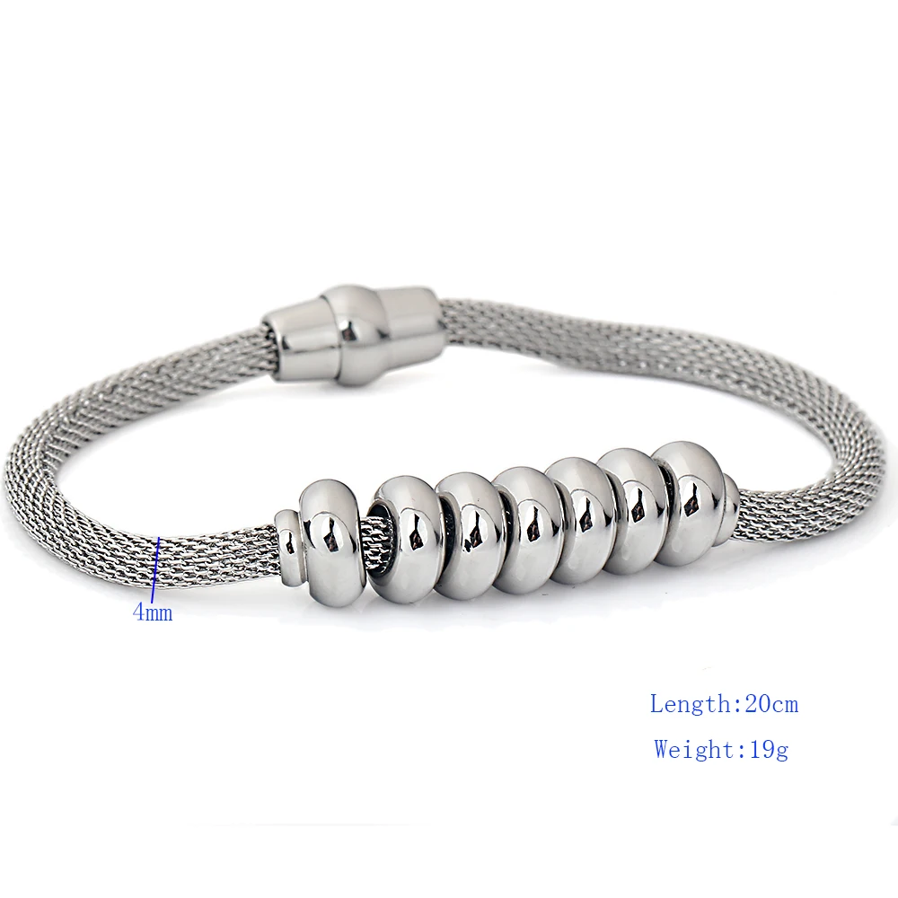 New Arrival Net Chain Bracelet  For Women Fashion Stainless Steel Beads Charm Bilekliks Jewelry Female Party Accessories Design