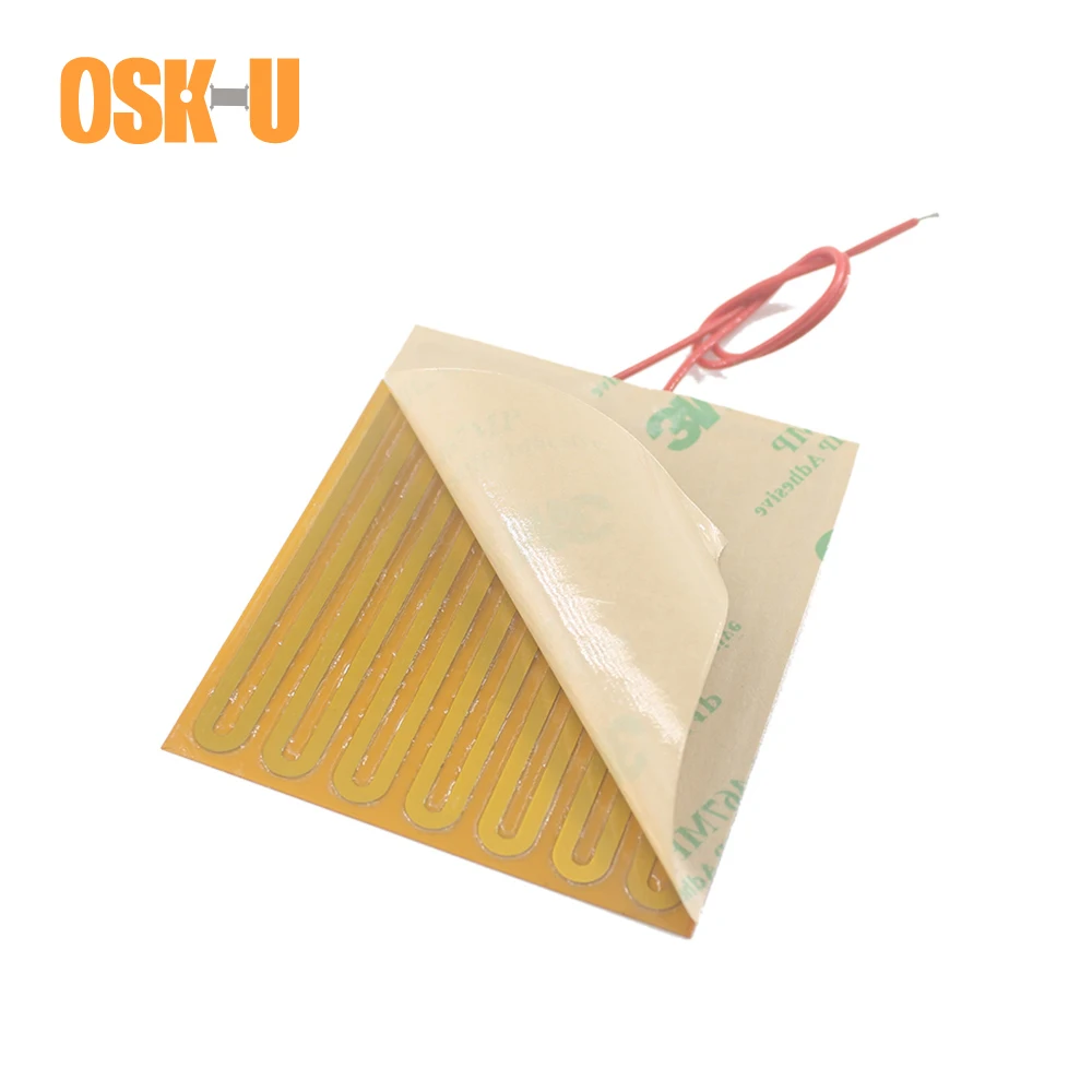 Calentador de película de poliimida, calentador eléctrico Flexible, anticongelante, 0,15-0,3mm de espesor, 12V