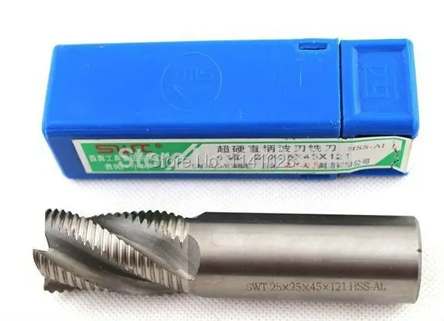 1PCS 4flute M2AI Dia 6/8/10/12/14/16/18/20/22/25/28/30/32mm end wave edge milling cutter Roughing cutter CNC high speed steel