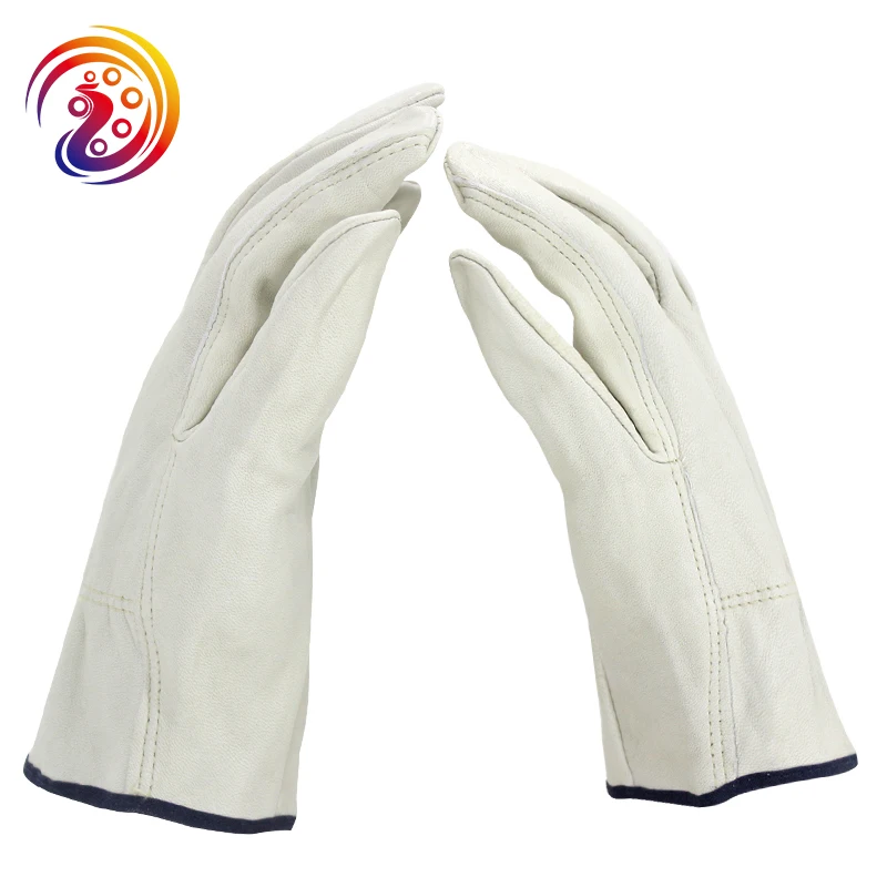 OLSON DEEPAK Sheepskin Leather Work Gloves Factory Driver Gardening Industry Cape Gloves HY004