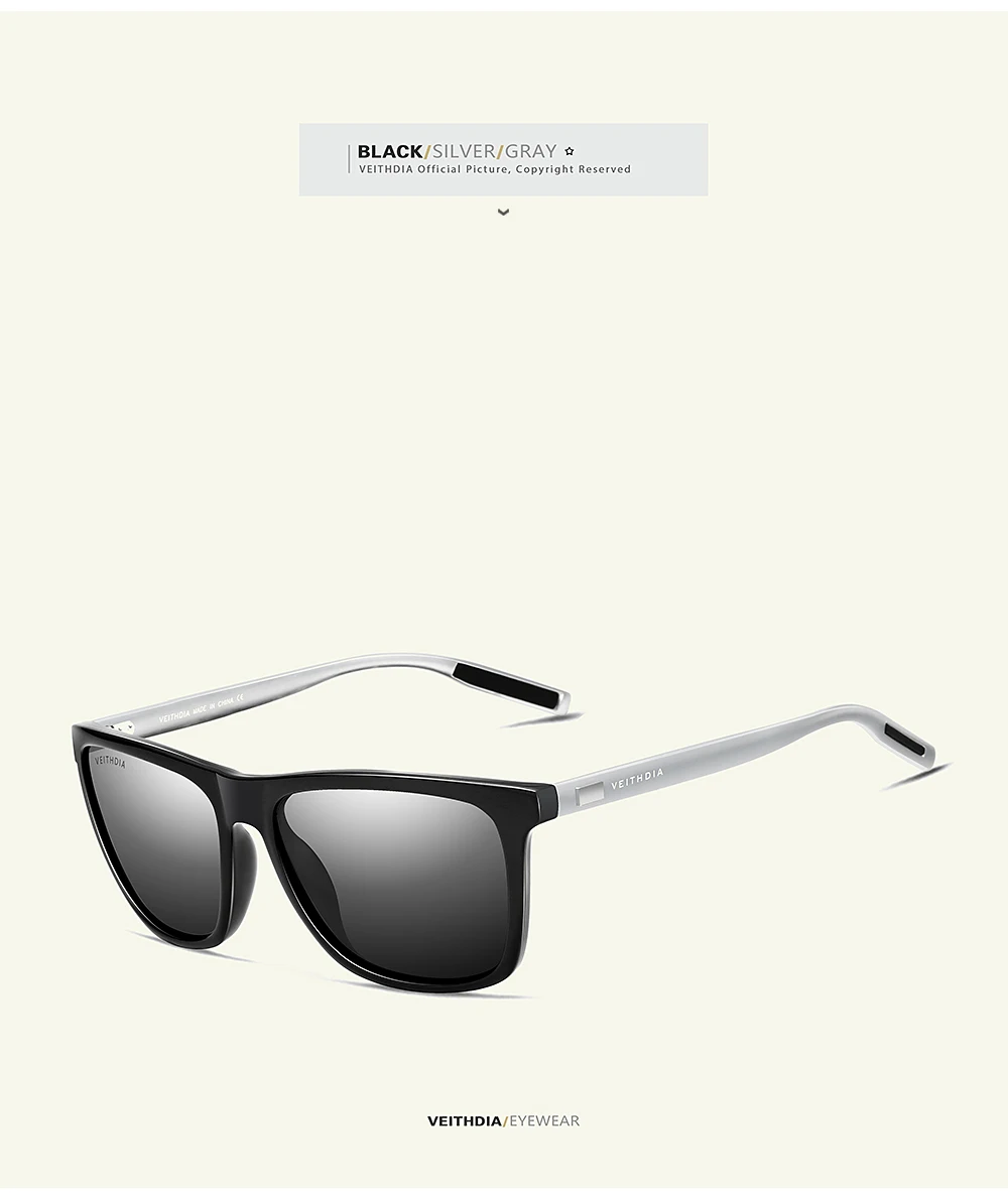 VEITHDIA Unisex Polarisierte Sonnenbrille UV400 TR90 Aluminium-Magnesium Sport Outdoor Vintage Sonnenbrille für Männer und Frauen V6108 – Detail 13