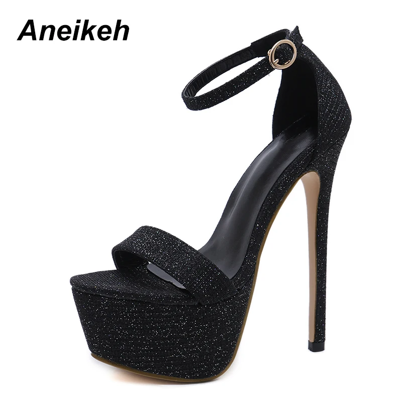 Aneikeh 2024 New Sandals Summer Sexy Women High Heels Fashion Stripper Shoes Party Pumps Women Platform Bling Sandals