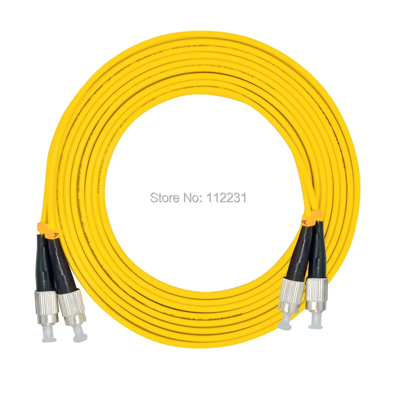 Cabo de remendo de fibra óptica duplex de 15 metros fc para fc monomodo, cabo de remendo de fibra óptica, fc/tablete/pc, 3.0mm,9/125 tamanhos 15m