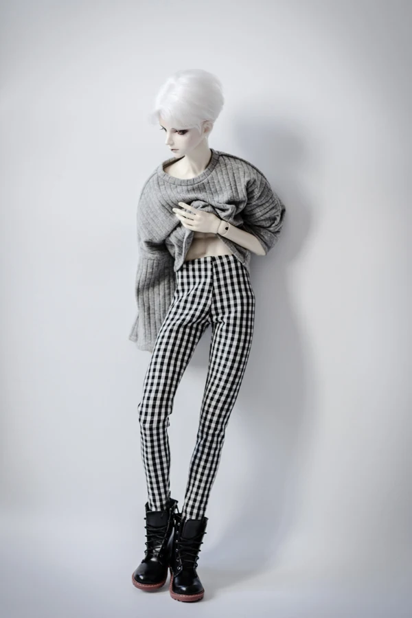NEW Black White Lattices Trousers/Pants For 1/3 1/4 Boy SD MSD BJD Doll Clothes