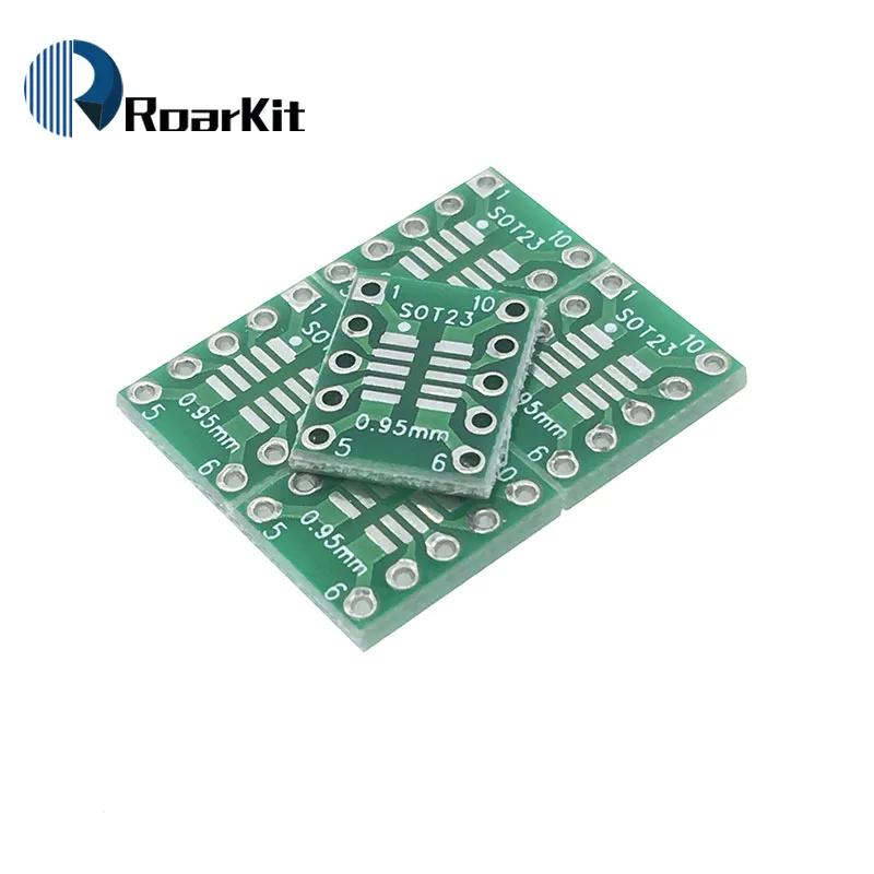 100 sztuk/SOT23 MSOP10 SOT-23 płyta adaptera SMD do DIP10 Pinboard UNAX 0.5mm/0.95mm do 2.54mm PCB
