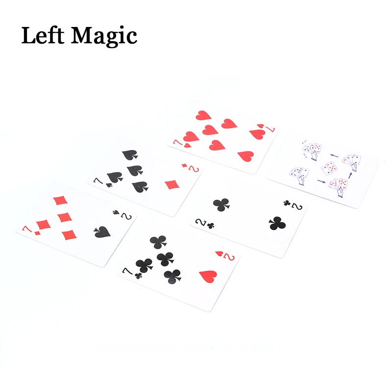 4 Cards 7 To 2 Transformer Magic Tricks Magic Props Close Up Street Magic Trick Playing Cards Accessories Comedy