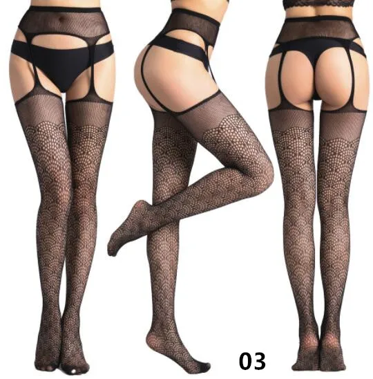 Shengrenmei Super Tights 2019 NEW Sexy Stockings Women Embroidery Open Crotch Pantyhose Oversize Popular Female Garter Lingerie