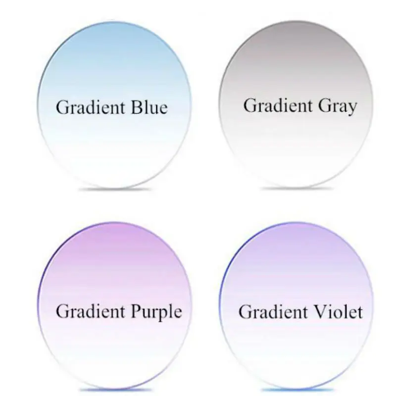 SO&EI 1.61 Index Anti Reflective Gradient MR-8 UV 400 Prescription Tint Lens Purple Pink Gray Colored Lenses Brand Quality