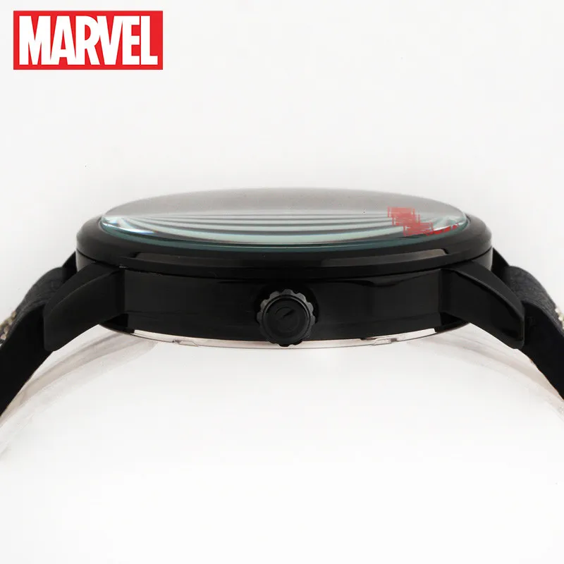 Disney OFFICIAL Marvel Avengers CAPTAIN AMERICA SHELL QUARTZ WATCH  Waterproof  MEN Watches LEATHER  Male Sapphire Luxury M-9013