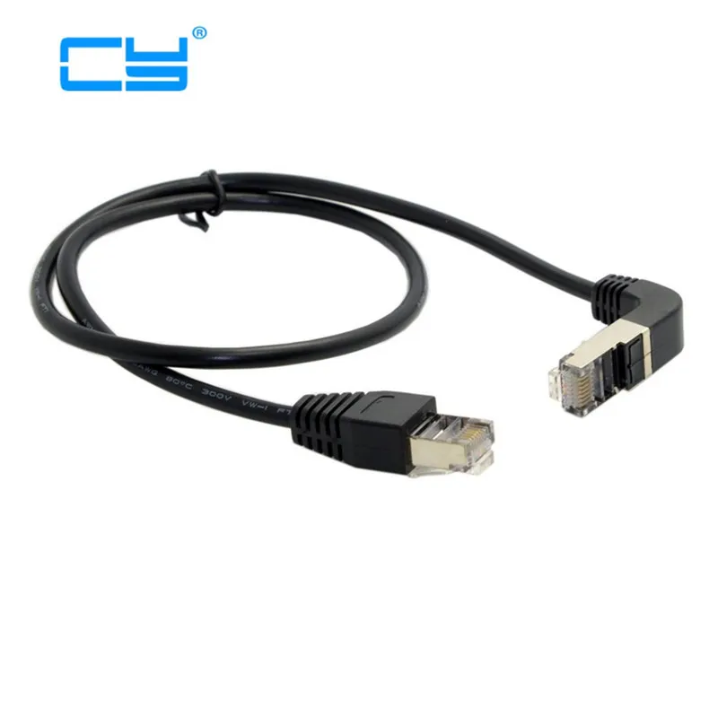 Elbow Up & Down Angled 90 Degree 8P8C FTP STP UTP Cat 5e Lan Ethernet Network Patch Cord Cable 0.5m/1m/2m/3m/5m