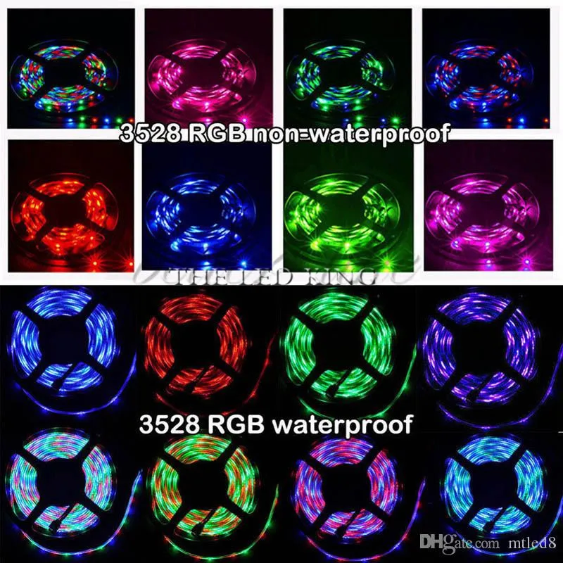 SMD 2835 RGB LED Strip Waterproof DC 12V 5M 300LED RGBW RGBWW LED Light Strips Flexible with 2A Power Adapter