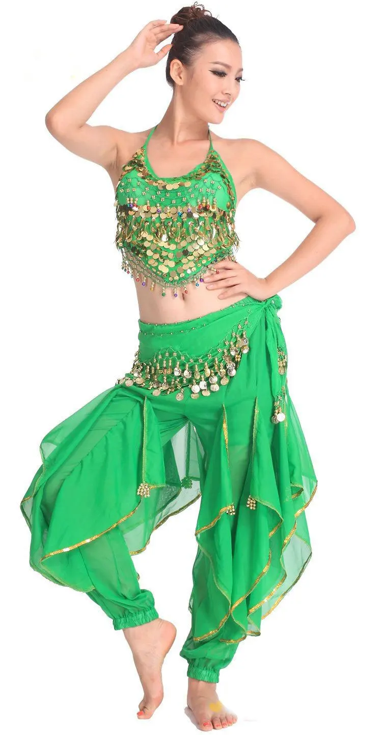 2017 Nuovo 3 pz Set Danza Del Ventre Costume di Bollywood Costume Indiano Vestito Vestito Danza del ventre Donne Danza Del Ventre Costume Set 3 pz