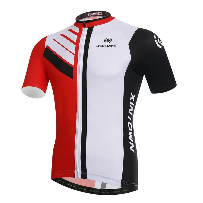 New Men XINTOWN Cycling Jersey Bib Sets White Red Team Bike Clothing Bib Suits Cycling Wear Shirts mtb Jersey Bib Shorts Sets