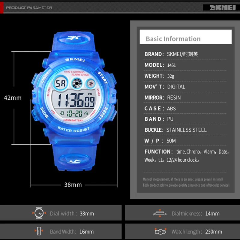 Skmei 2018 relógio led digital para crianças, relógio digital esportivo com data de alarme, relógio de pulso eletrônico para crianças meninos e meninas