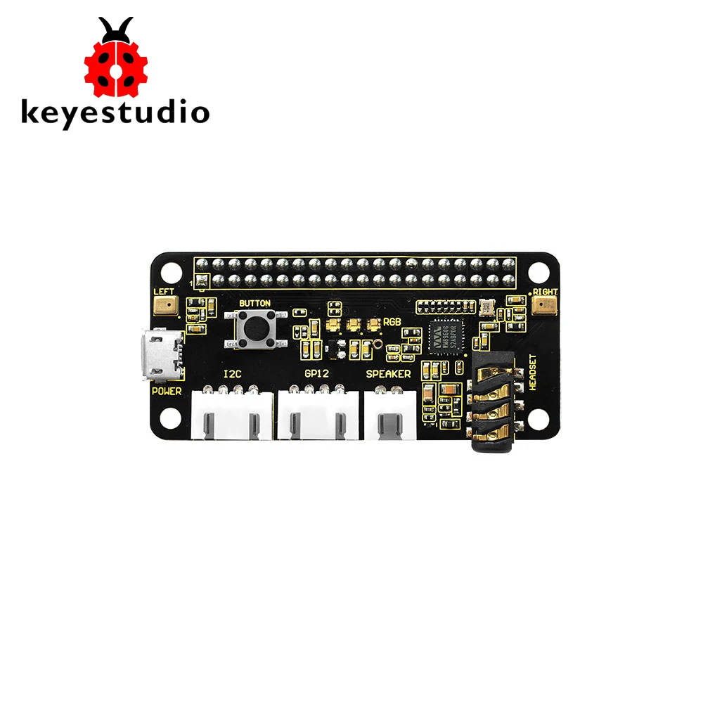 Keyestudio 5V ReSpeaker 2-Mic Pi HAT V1.0 karta rozszerzeń dla Raspberry Pi 4B/3B +/3B certyfikat CE