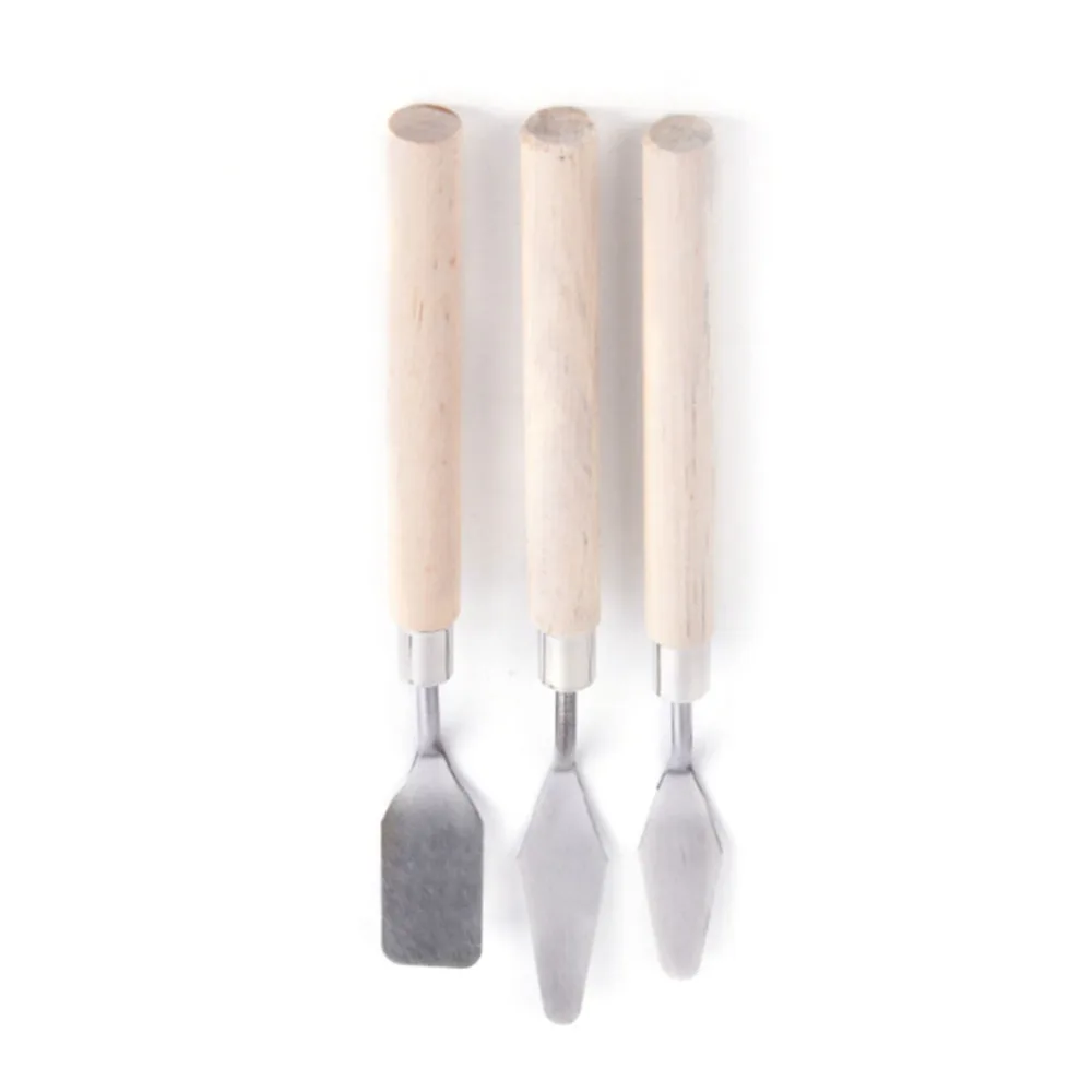 3Pcs Painting Palette Knife Spatula Mixing Paint Stainless Steel Art Supplies Arte Groups Drawing Oils Set Watercolor Tools