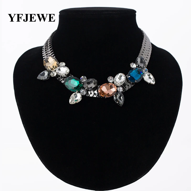 2018 TOP Newest Fashion Jewelry Exquisite Rhinestone Pendant Necklace Gem Flower Chain Pendant Necklace For Women Wedding #N014