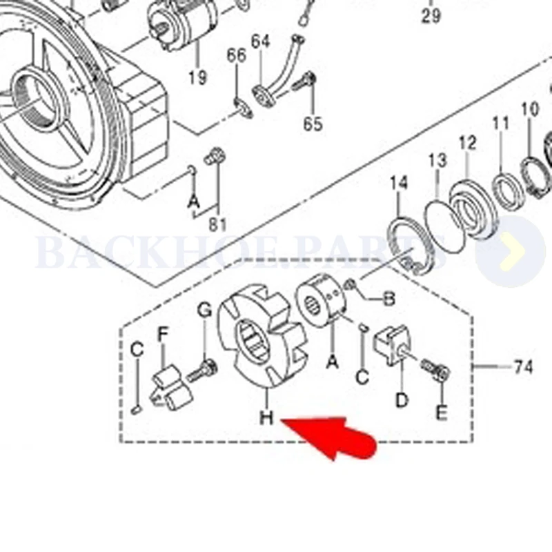 

Pump Coupling Element 4655134 for Hitachi Excavator ZX330-3 ZX330-5G ZX350H-3 ZX400W-3