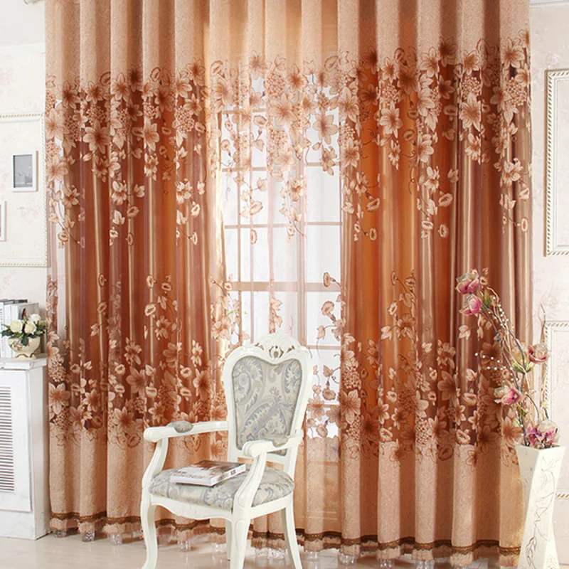 

Fashion fashion lily curtains window finished product quality curtains Tulle only Sheer Curtain para bedroom living room 1pc