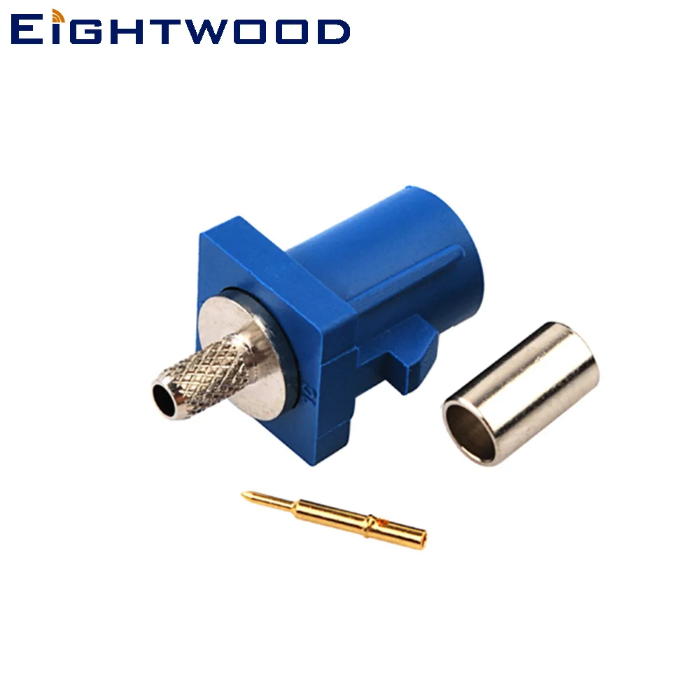 Eightwood 5PCS Fakra Plug Male RF Coaxial Connector Crimp LMR-100,RG174,RG316 Cable for Blue GPS Telematics or Navigation